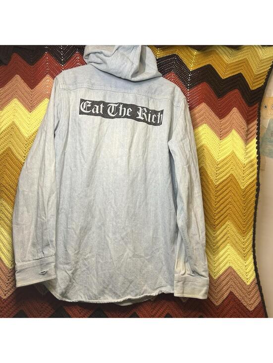 Supreme Other - Supreme Hooded Denim Jacket Size L Eat The Rich